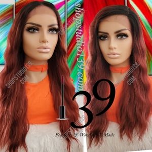 Sexy Aurburn beachwave lace front wig